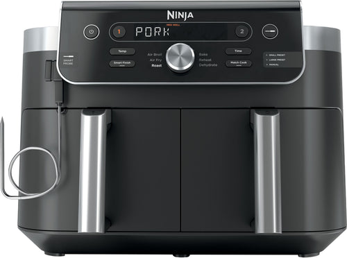Ninja - DualZone Smart XL 6-in-1 Air Fryer, 10-qt Capacity with Thermometer - Black