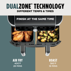Ninja - DualZone Smart XL 6-in-1 Air Fryer, 10-qt Capacity with Thermometer - Black