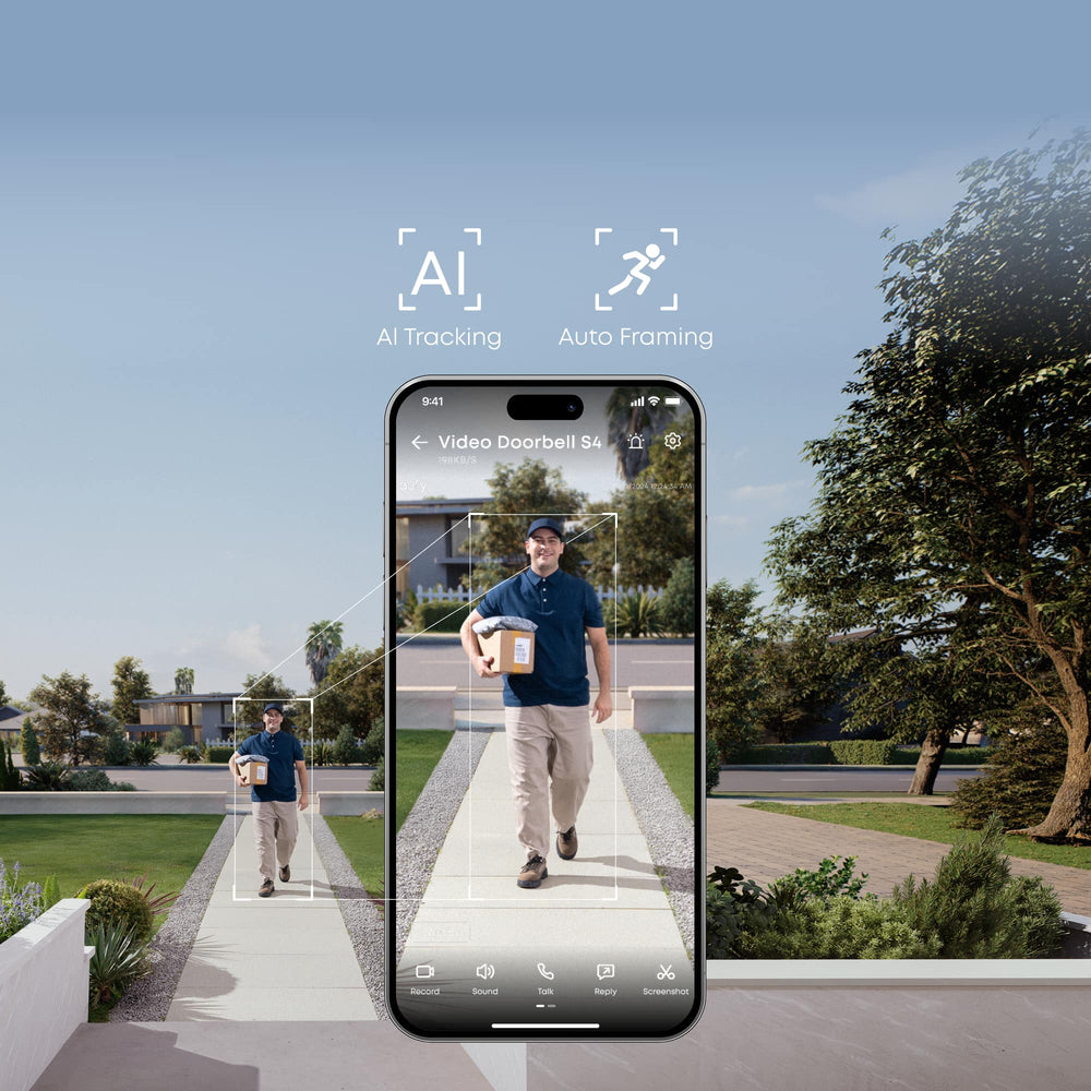 eufy - Video Doorbell S4 Max with Chime, AI Tracking, 3K Wireless Doorbell Camera, 180° Wide View, No Monthly Fee - Black