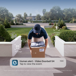 eufy - Video Doorbell S4 Max with Chime, AI Tracking, 3K Wireless Doorbell Camera, 180° Wide View, No Monthly Fee - Black