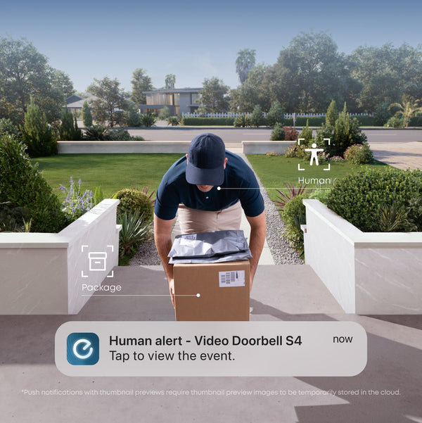 eufy - Video Doorbell S4 Max with Chime, AI Tracking, 3K Wireless Doorbell Camera, 180° Wide View, No Monthly Fee - Black