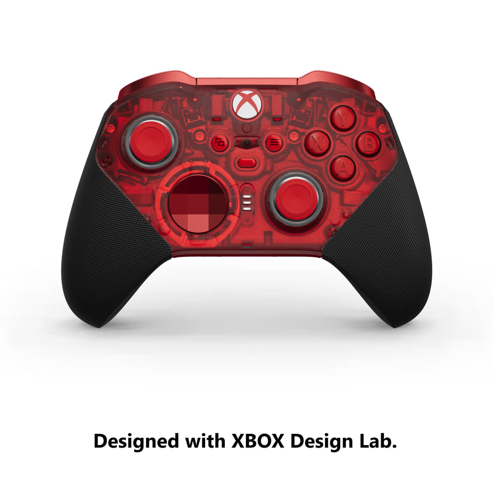 Microsoft - XBOX Elite Series 2 Core Wireless Controller for XBOX Series X, XBOX Series S, XBOX One, PCs, and Cloud-Enabled Devices - Transparent Red