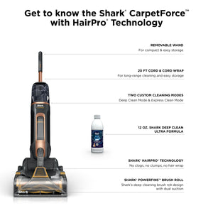 Shark - CarpetForce HairPro Upright Carpet Cleaner w/ PowerFins - Copper