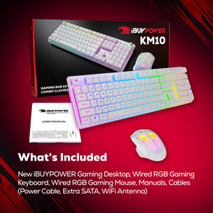 iBUYPOWER - Element Gaming Desktop PC AMD Ryzen 7 8700F 2024 NVIDIA GeForce RTX 5060 8GB 16GB DDR5 1TB NVMe SSD Storage - White
