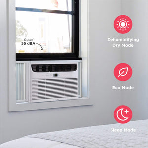 Frigidaire - 115V 12,000 BTU 550 Sq. Ft. Smart Window Air Conditioner with Remote - White