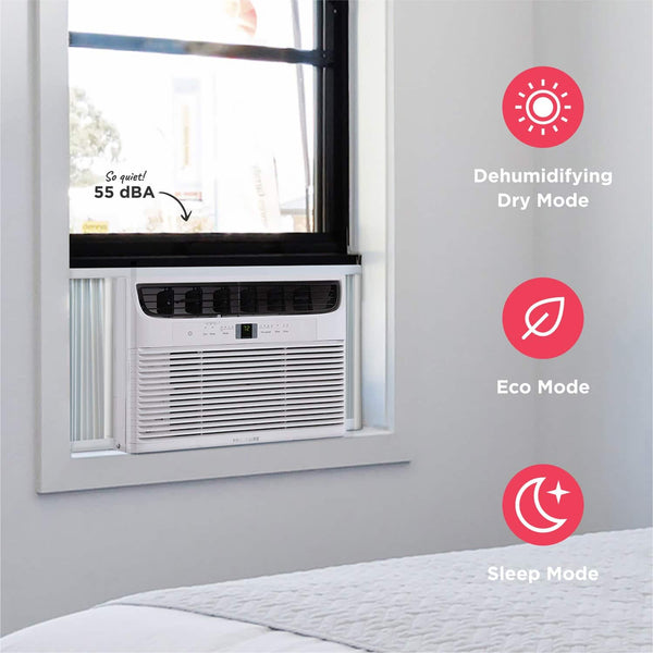 Frigidaire - 115V 12,000 BTU 550 Sq. Ft. Smart Window Air Conditioner with Remote - White