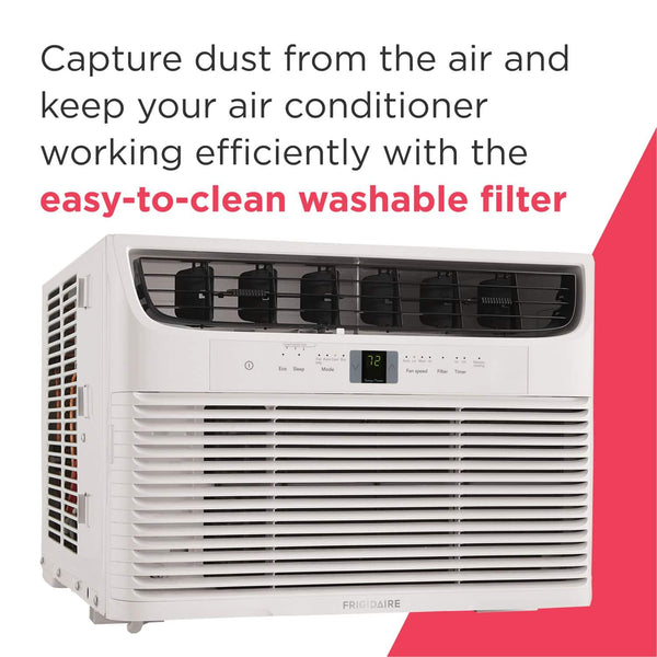 Frigidaire - 115V 12,000 BTU 550 Sq. Ft. Smart Window Air Conditioner with Remote - White