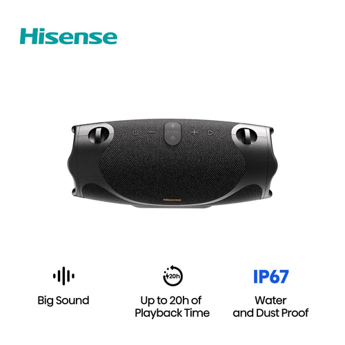 Hisense - Bluetooth Speaker FlexBoom, Up to 20-Hour Playtime, Hands-Free Calling, IP67, Auracast – - Black