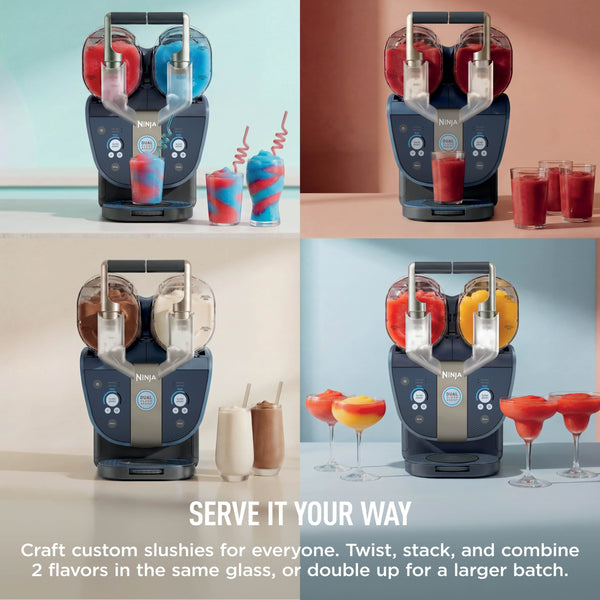 Ninja - SLUSHi Twist Smart Frozen Drink Maker, 144oz, 10+ Servings - Blue