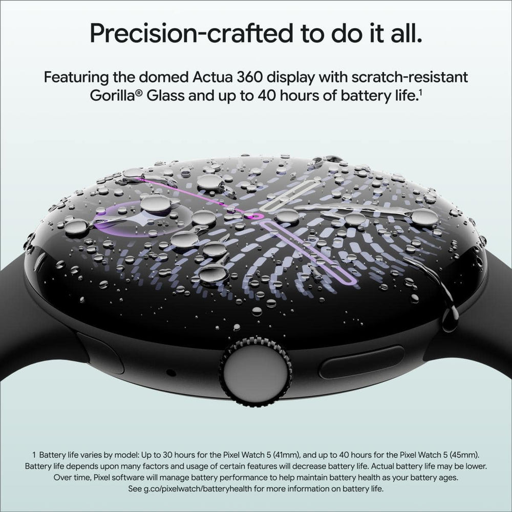 Google - Pixel Watch 5 (45mm) - Wi-Fi - Polished Silver Case - Fog Band - Small, Large - (2026)