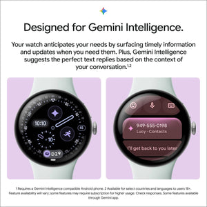 Google - Pixel Watch 5 (45mm) - Wi-Fi - Polished Silver Case - Fog Band - Small, Large - (2026)