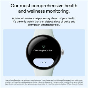 Google - Pixel Watch 5 (41mm) - LTE - Polished Silver Case - Fog Band - Small, Large - (2026)