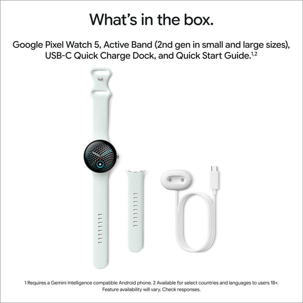 Google - Pixel Watch 5 (41mm) - Wi-Fi - Champagne Gold Case - Canyon Band - Small, Large - (2026)