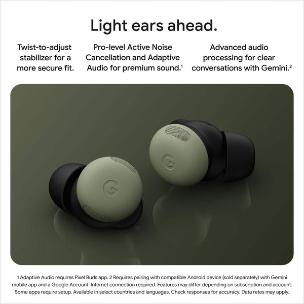 Google - Pixel Buds Pro 2 - Wireless Earbuds with Active Noise Cancellation – Bluetooth Headphones - Olive