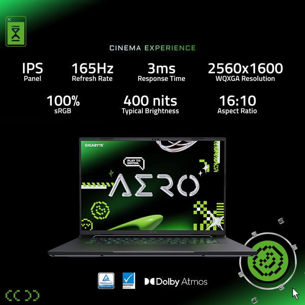 GIGABYTE - AERO X16 - Copilot+ PC - 16" 2560×1600 WQXGA AMD Ryzen Al 7 350 - 1TB SSD - 32GB DDR5 RAM GeForce RTX 5060 - Space Gray