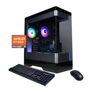 CyberPowerPC - Gaming Desktop - AMD Ryzen 5 8400F - NVIDIA GeForce RTX 3050 6GB - 16GB DDR5 - 1TB PCIe 4.0 SSD Storage - Black