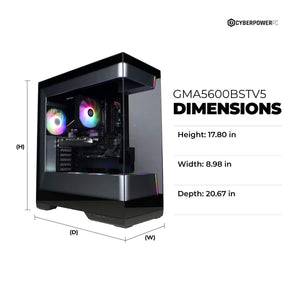 CyberPowerPC - Gaming Desktop - AMD Ryzen 5 8400F - NVIDIA GeForce RTX 3050 6GB - 16GB DDR5 - 1TB PCIe 4.0 SSD Storage - Black