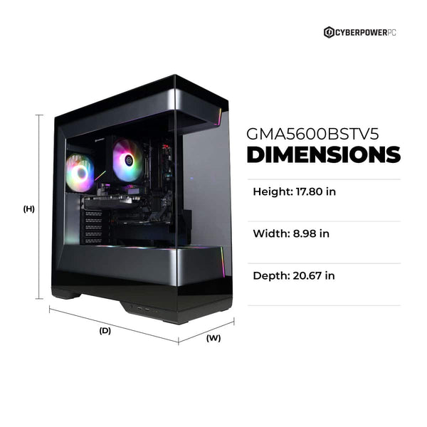 CyberPowerPC - Gaming Desktop - AMD Ryzen 5 8400F - NVIDIA GeForce RTX 3050 6GB - 16GB DDR5 - 1TB PCIe 4.0 SSD Storage - Black