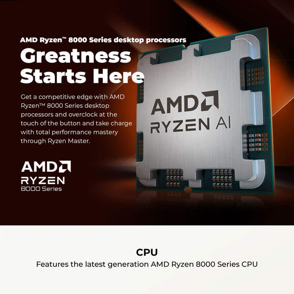 CyberPowerPC - Gaming Desktop - AMD Ryzen 5 8400F - NVIDIA GeForce RTX 3050 6GB - 16GB DDR5 - 1TB PCIe 4.0 SSD Storage - Black