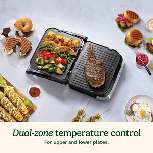 Cuisinart - Countertop Indoor Contact Griddler with Smoke-Less Mode - Stainless Steel