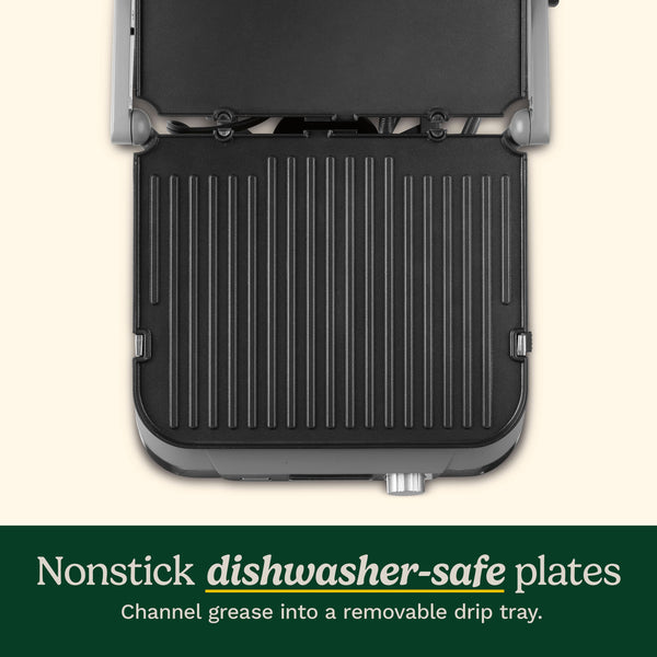 Cuisinart - Countertop Indoor Contact Griddler with Smoke-Less Mode - Stainless Steel