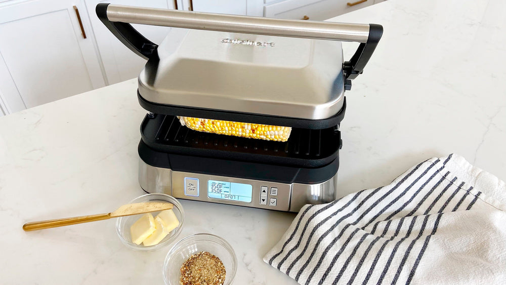Cuisinart - Countertop Indoor Contact Griddler with Smoke-Less Mode - Stainless Steel