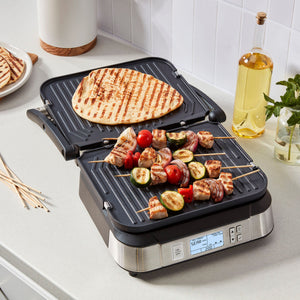 Cuisinart - Countertop Indoor Contact Griddler with Smoke-Less Mode - Stainless Steel