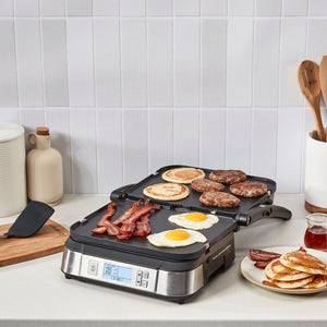 Cuisinart - Countertop Indoor Contact Griddler with Smoke-Less Mode - Stainless Steel