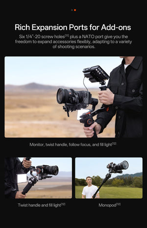 Hohem - iSteady MT3 Pro Phone & Camera Gimbal Stabilizer w/ AI Tracking, Detachable Remote for Cameras up to 5.5lbs - Black