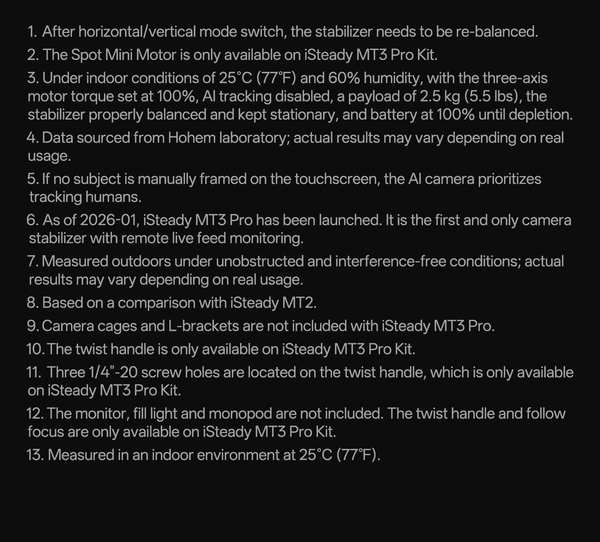 Hohem - iSteady MT3 Pro Phone & Camera Gimbal Stabilizer w/ AI Tracking, Detachable Remote for Cameras up to 5.5lbs - Black