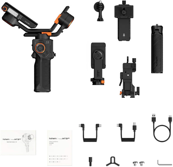 Hohem - iSteady MT3 Pro Phone & Camera Gimbal Stabilizer w/ AI Tracking, Detachable Remote for Cameras up to 5.5lbs - Black