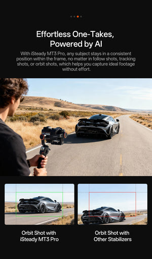Hohem - iSteady MT3 Pro Phone & Camera Gimbal Stabilizer w/ AI Tracking, Detachable Remote for Cameras up to 5.5lbs - Black
