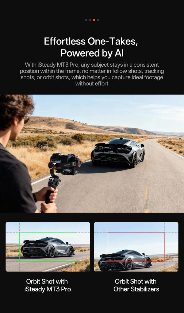 Hohem - iSteady MT3 Pro Phone & Camera Gimbal Stabilizer w/ AI Tracking, Detachable Remote for Cameras up to 5.5lbs - Black
