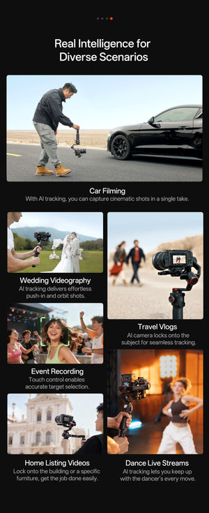 Hohem - iSteady MT3 Pro Phone & Camera Gimbal Stabilizer w/ AI Tracking, Detachable Remote for Cameras up to 5.5lbs - Black