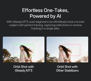 Hohem - iSteady MT3 Phone & Camera Gimbal Stabilizer w/ AI Tracking & Orientation Switch for Cameras up to 3lbs - Black