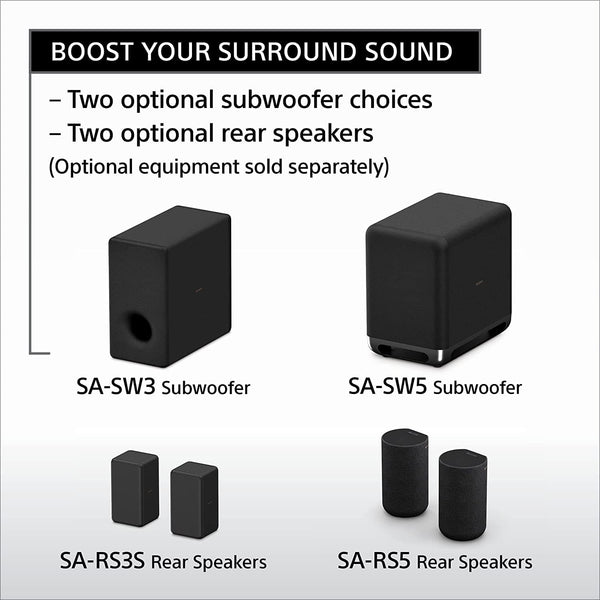 Sony - HT-A5000 5.1.2ch Dolby Atmos Soundbar, Chromecast built-in, AirPlay2, Bluetooth - Black