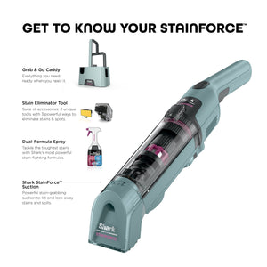 Shark - StainForce Cordless Portable Spot & Stain Cleaner with Dual-Activated Cleaning Solution - HX101 - Hawaiian Gray
