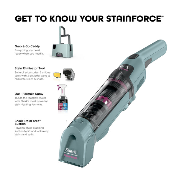 Shark - StainForce Cordless Portable Spot & Stain Cleaner with Dual-Activated Cleaning Solution - HX101 - Hawaiian Gray