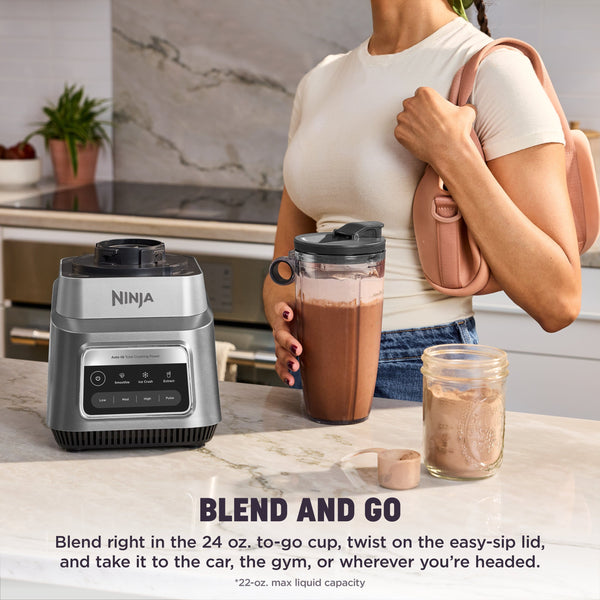 Ninja - TotalCrush Professional Blender & Bullet Cup Duo with Auto-iQ - Dark Silver