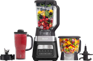 Ninja - TotalCrush Professional Kitchen System (Blender, Tumbler, & 8-Cup Food Processor) with Auto-iQ - Metallic Black
