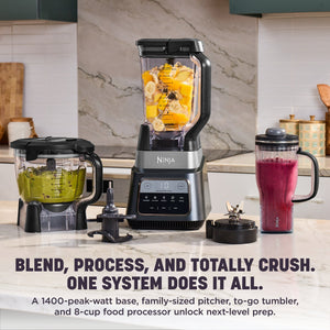 Ninja - TotalCrush Professional Kitchen System (Blender, Tumbler, & 8-Cup Food Processor) with Auto-iQ - Metallic Black