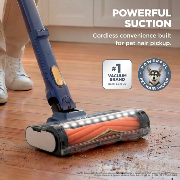 Shark - Cordless Pet, Cordless Stick vacuum with XL Dust Cup and LED Headlights, up to 40 min Runtime - Moonlight Blue