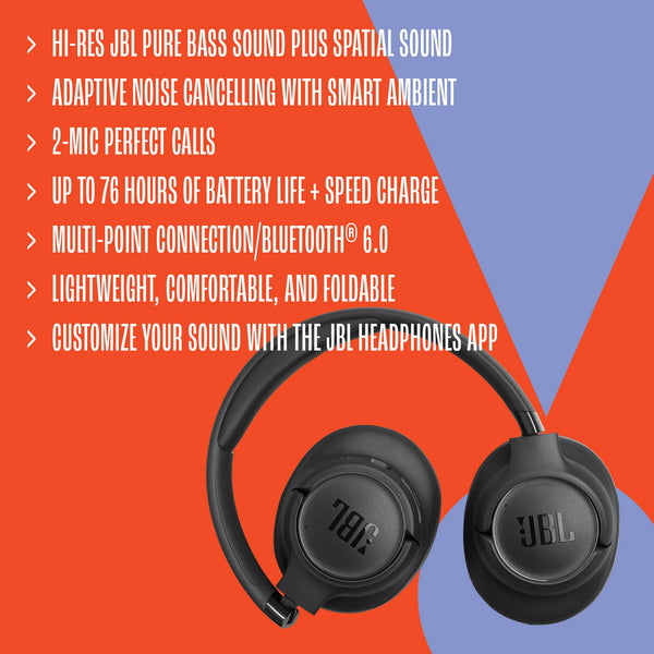 JBL - Tune 780NC - Bluetooth wireless over-the-ear Noise Cancelling headphones - 2026 - White