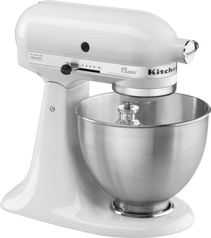 KitchenAid - Classic Series 4.5 Quart Tilt-Head Stand Mixer - K45SSWH - White