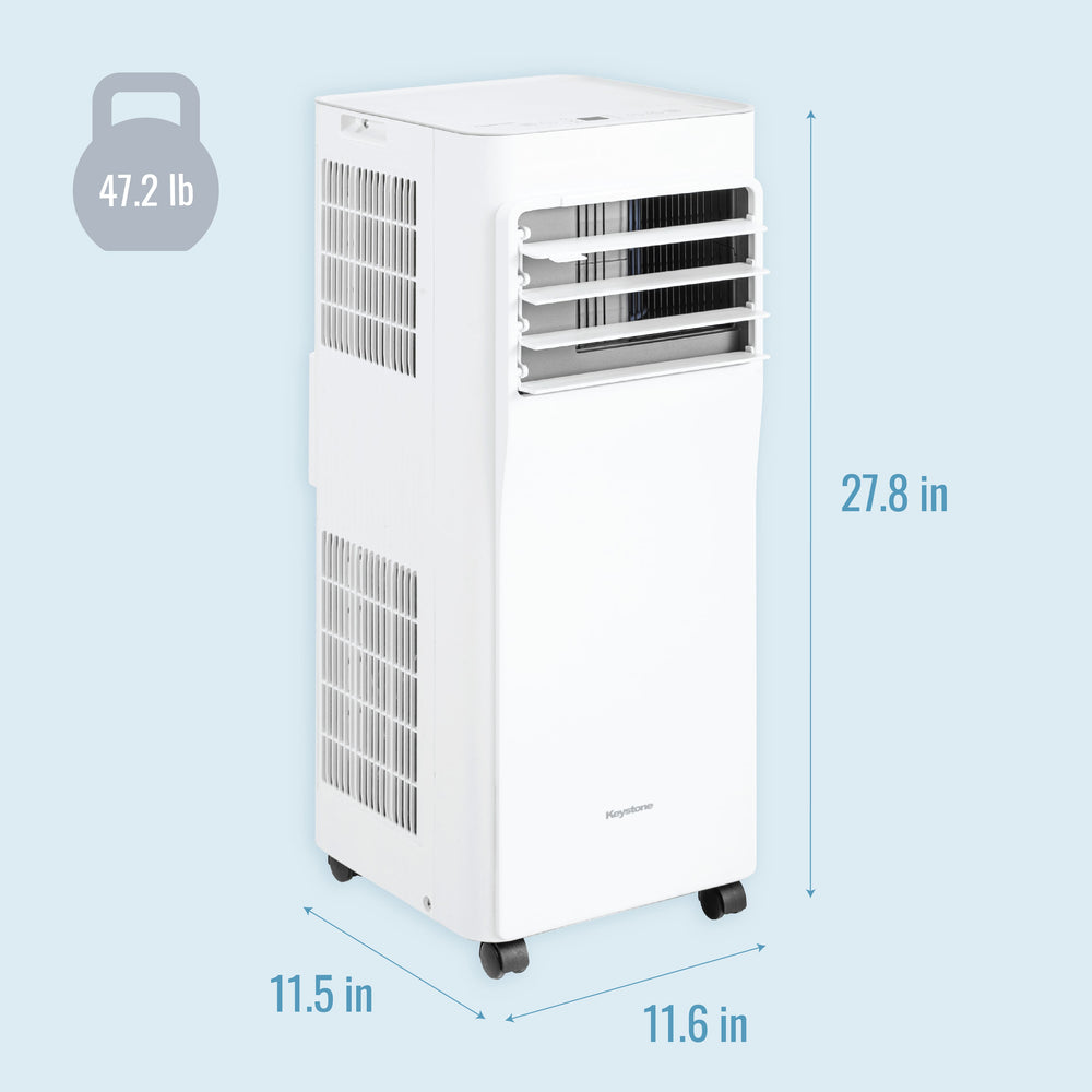Keystone - 8,500 BTU ASHRAE/5,000 BTU DOE Portable Air Conditioner with Remote - White