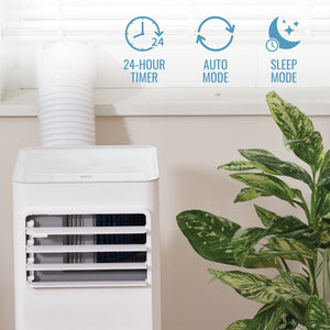 Keystone - 8,500 BTU ASHRAE/5,000 BTU DOE Portable Air Conditioner with Remote - White