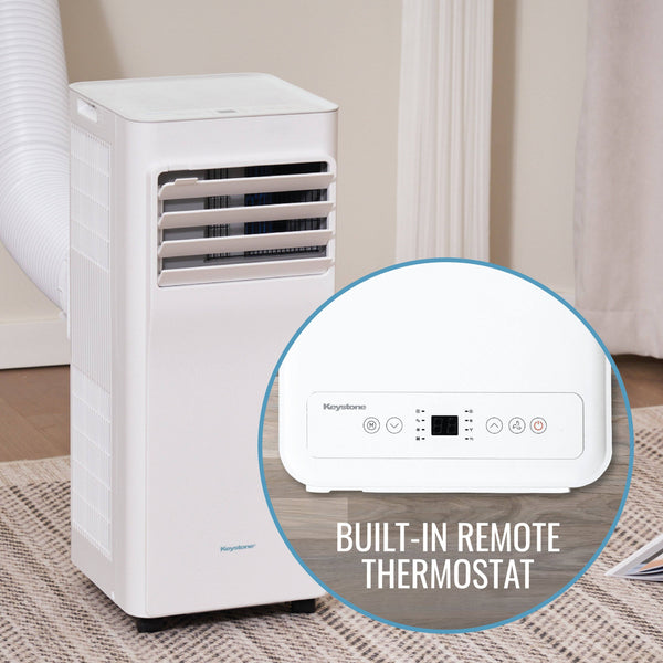 Keystone - 8,500 BTU ASHRAE/5,000 BTU DOE Portable Air Conditioner with Remote - White