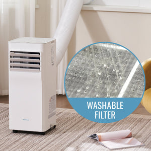 Keystone - 8,500 BTU ASHRAE/5,000 BTU DOE Portable Air Conditioner with Remote - White