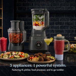 Ninja - CrushBOSS Intelligent 3-in-1 Blender, Tumbler, & Food Processor Combo - Onyx