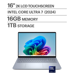 Dell - Plus 16" 2K 2-in-1 Touchscreen Laptop - Intel Core Ultra 7 Series 2 256V 2024 - 16GB Memory - 1TB Storage - Copilot+ PC - Ice Blue